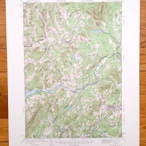 Antieke Littleton, New Hampshire 1932 US Geological Survey topografische kaart - Lissabon, Waterford, Monroe, Lyman, Apthorp, Concord, Vermont NH