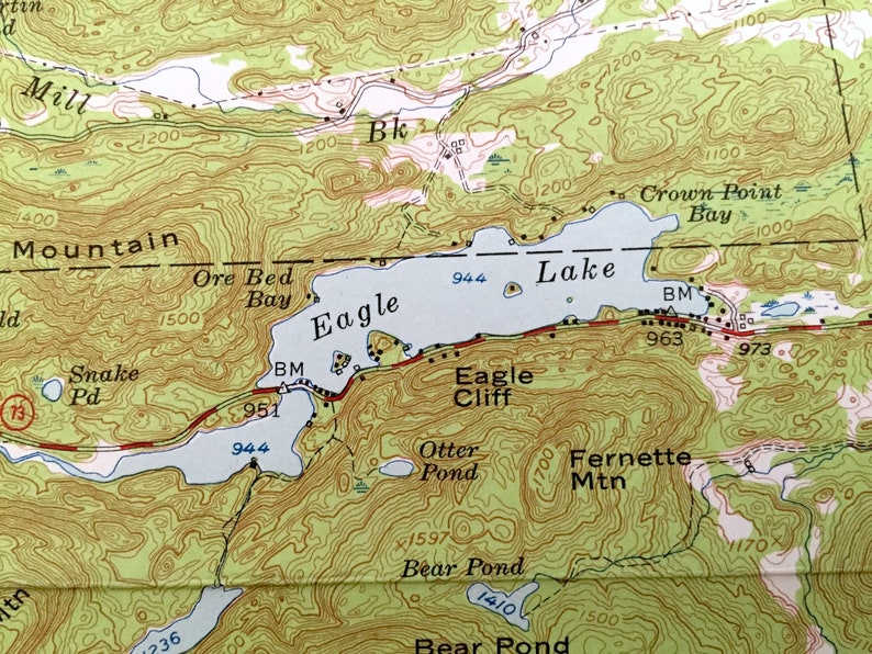 Antique Paradox Lake New York 1953 US Geological Survey Etsy