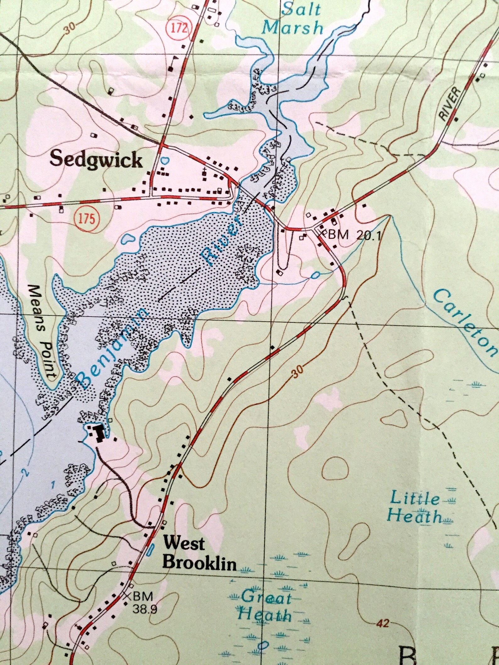 Antique Brooklin Maine 1981 US Geological Survey Topographic Etsy