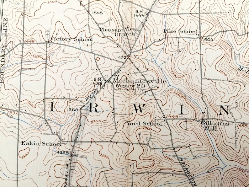 Antique Hilliards Pennsylvania 1912 US Geological Survey Etsy
