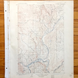 Antique Okanogan, Washington 1905 US Geological Survey Topografische kaart - Okanogan County, Alma, Olema, Malott, Knowlton, Pateros, Bridgeport