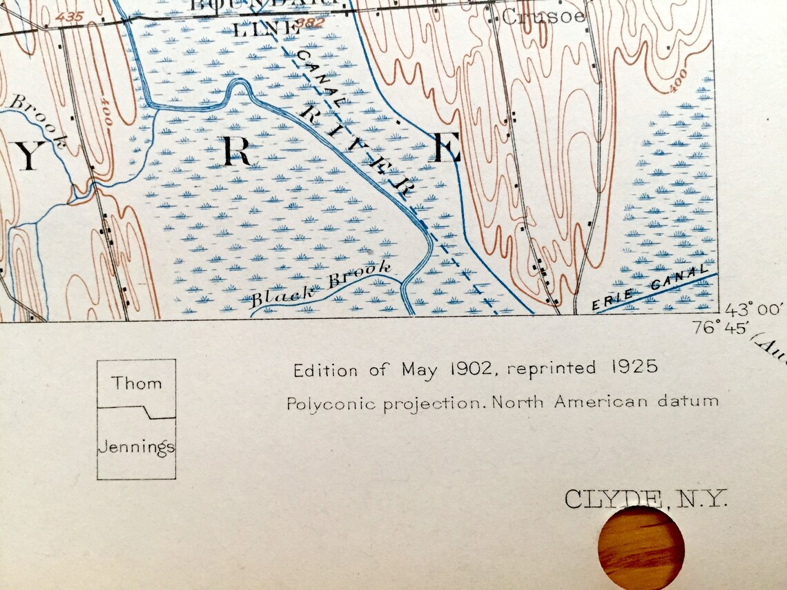 Antique Clyde New York 1902 US Geological Survey Topographic Etsy