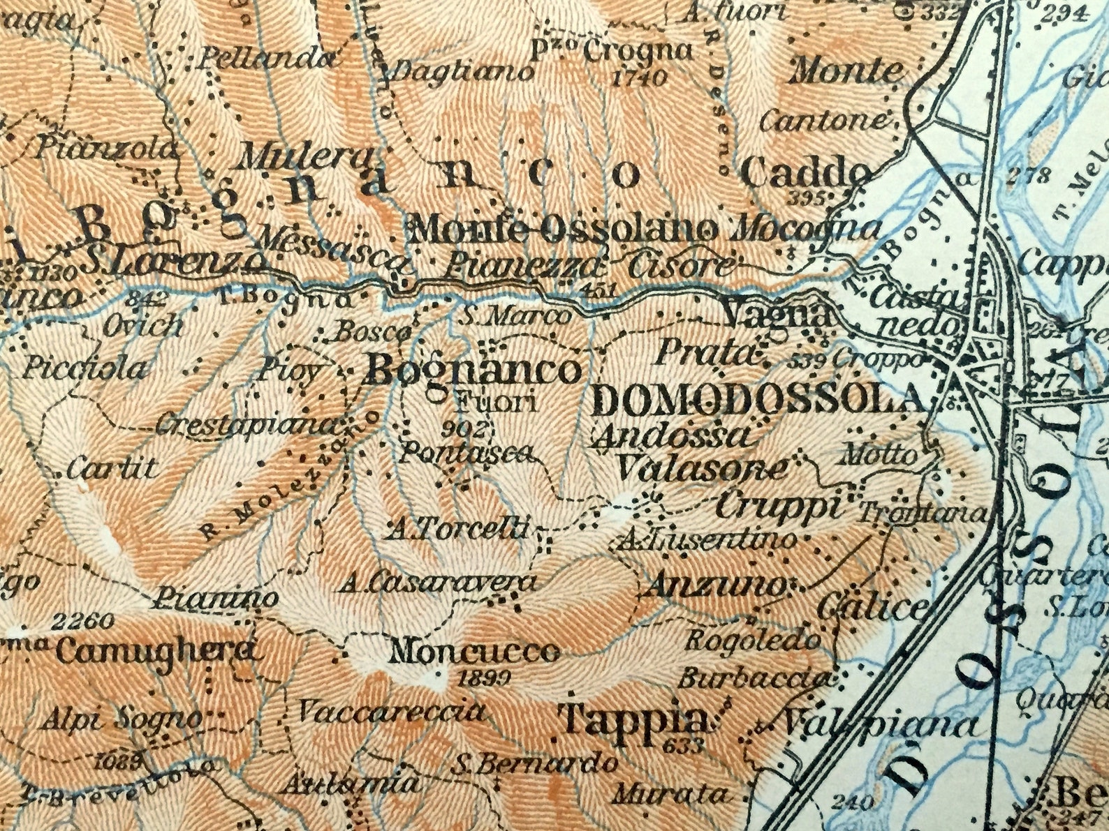 Antique 1913 Domodossola Italy Map From Baedekers Guide Atlas | Etsy