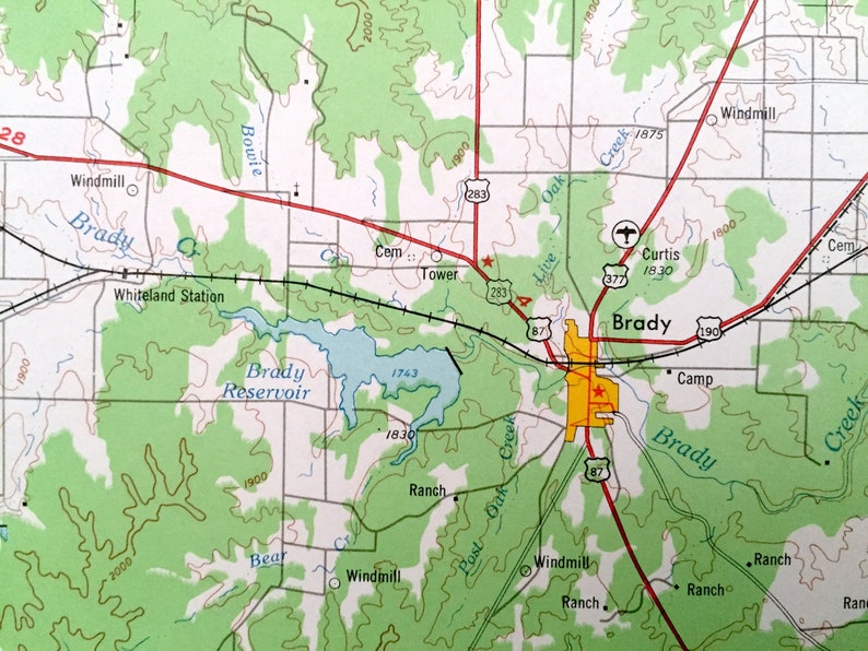 Eden Texas 1954 US Geological Survey Topographic Map \u2013 Santa Anna