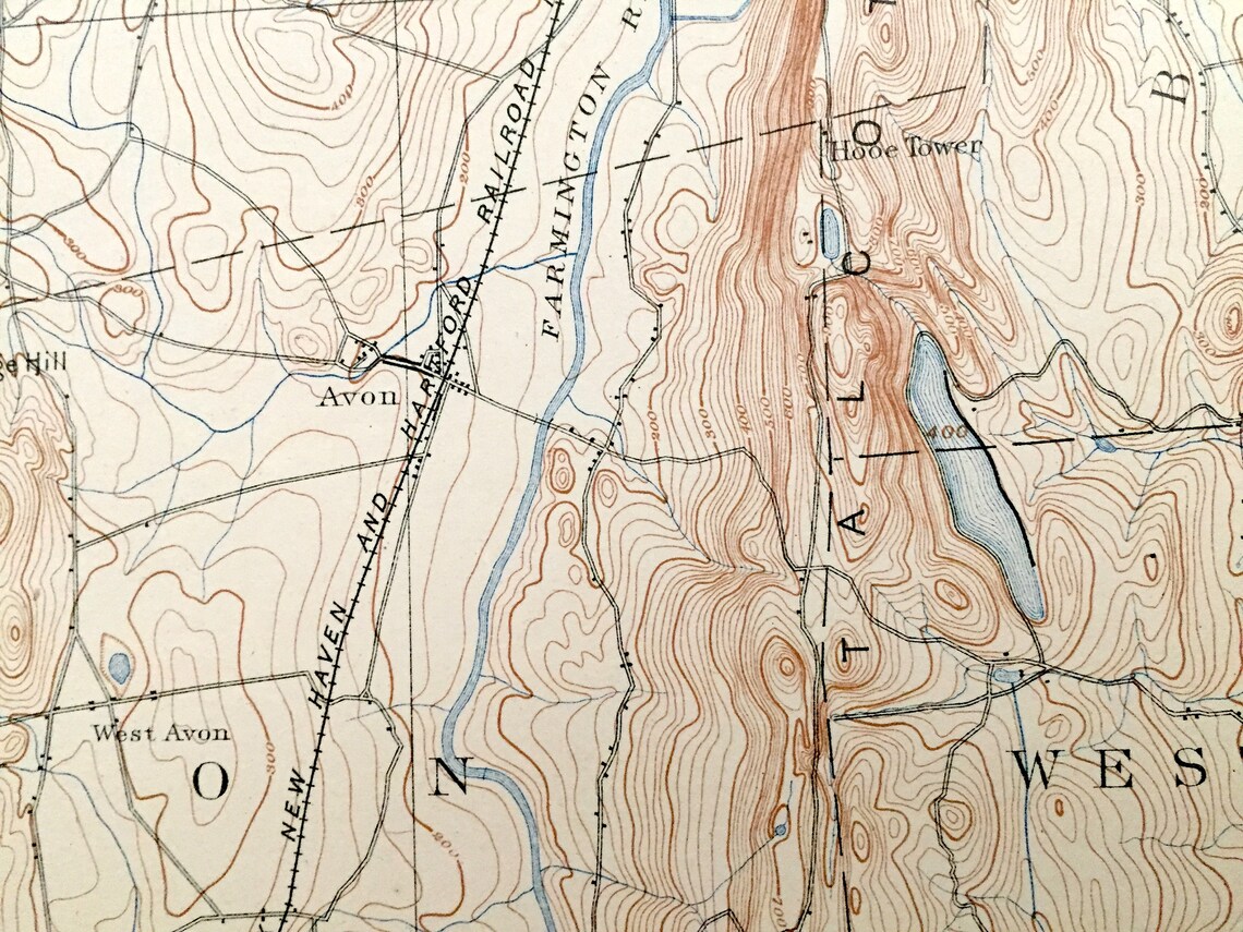 Antique Granby Connecticut 1892 US Geological Survey Etsy