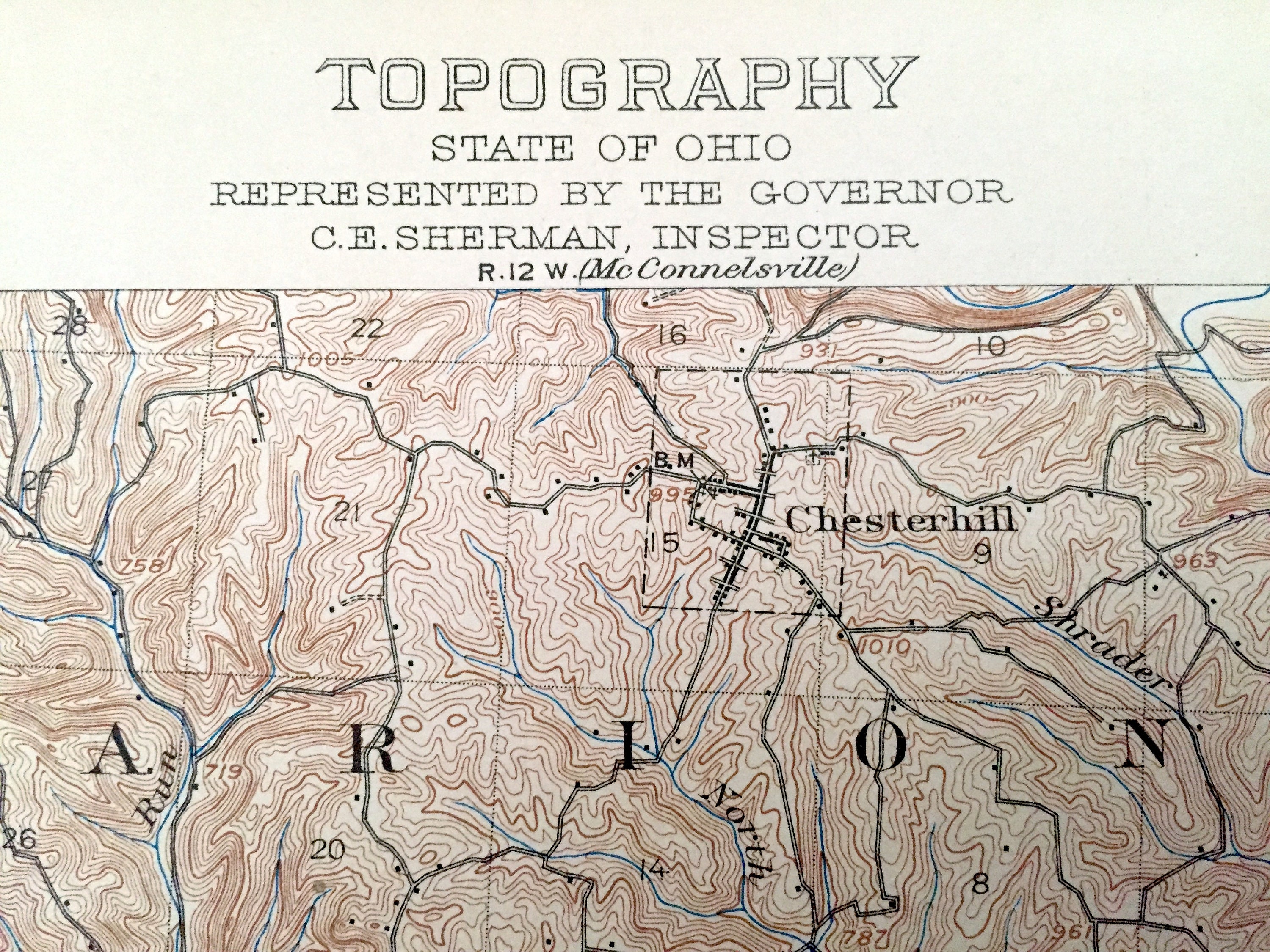 Antique Chesterhill Ohio 1906 US Geological Survey Etsy