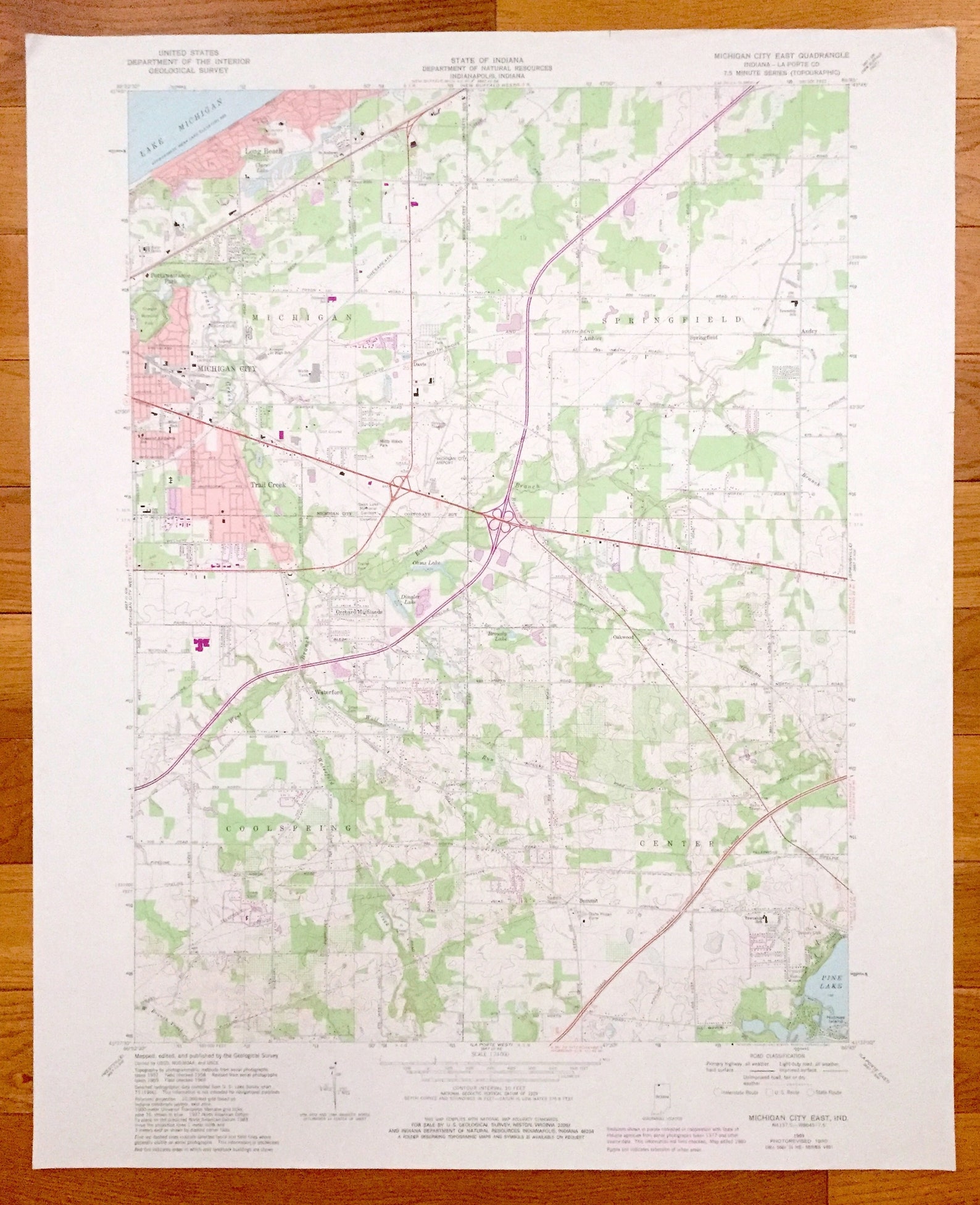 Antique Michigan City Indiana 1969 US Geological Survey Etsy