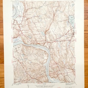 Antike Mittel-Hadam, Conneticut 1945 US Geologische Dienst Topographische Karte - Portland, East Hampton, Middeltown, Pocotopaug Lake, CT
