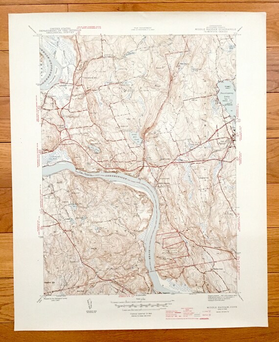 Antique Middle Haddam Connecticut 1945 US Geological Survey Etsy