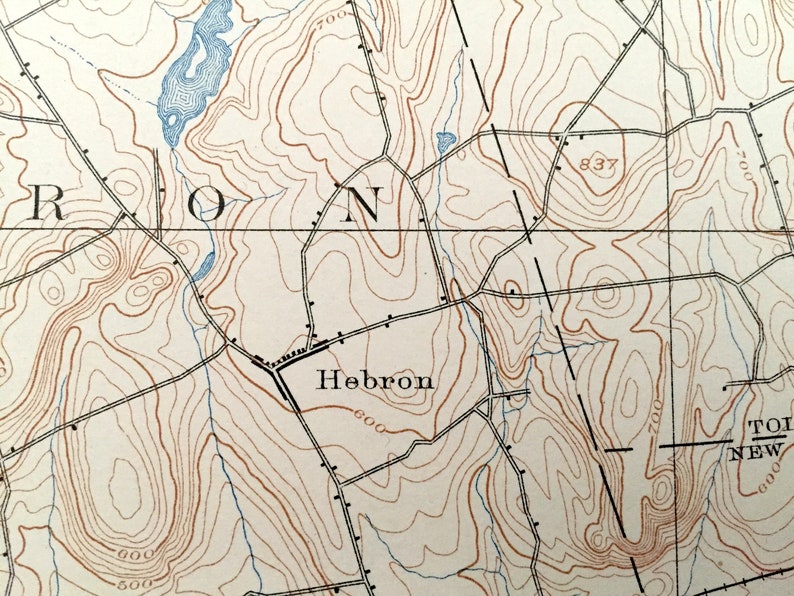 Antique Colchester Connecticut 1892 US Geological Survey Etsy