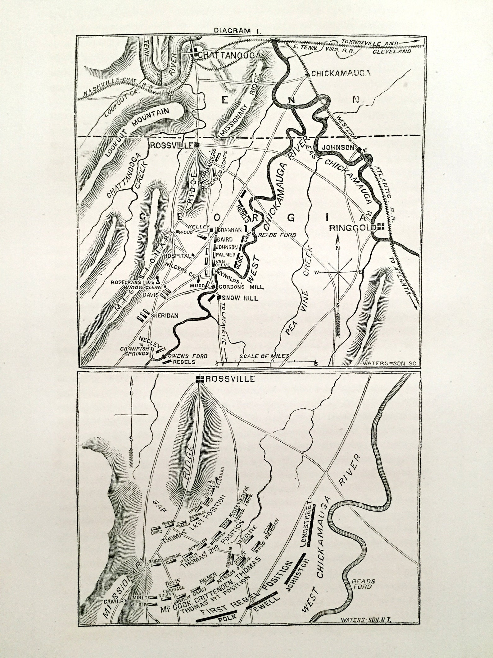 Antique 1865 Battle of Chickamauga Map From the History of the - Etsy