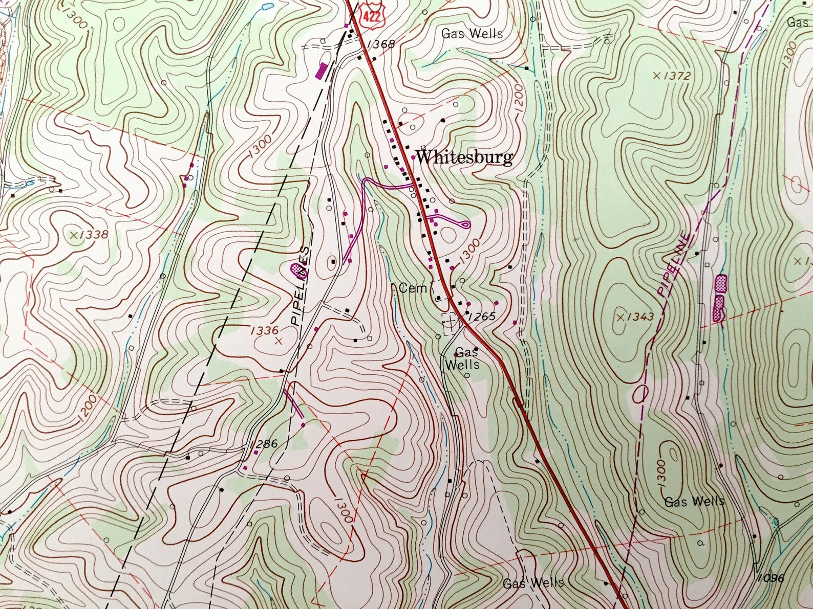 Antique Whitesburg Pennsylvania 1964 US Geological Survey Etsy
