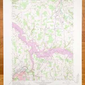 Mapa topográfico antigo de Sharpsville, Pensilvânia, 1958 do US Geological Survey - Condado de Mercer, South Pymatuning, West Salem, Shenango River PA