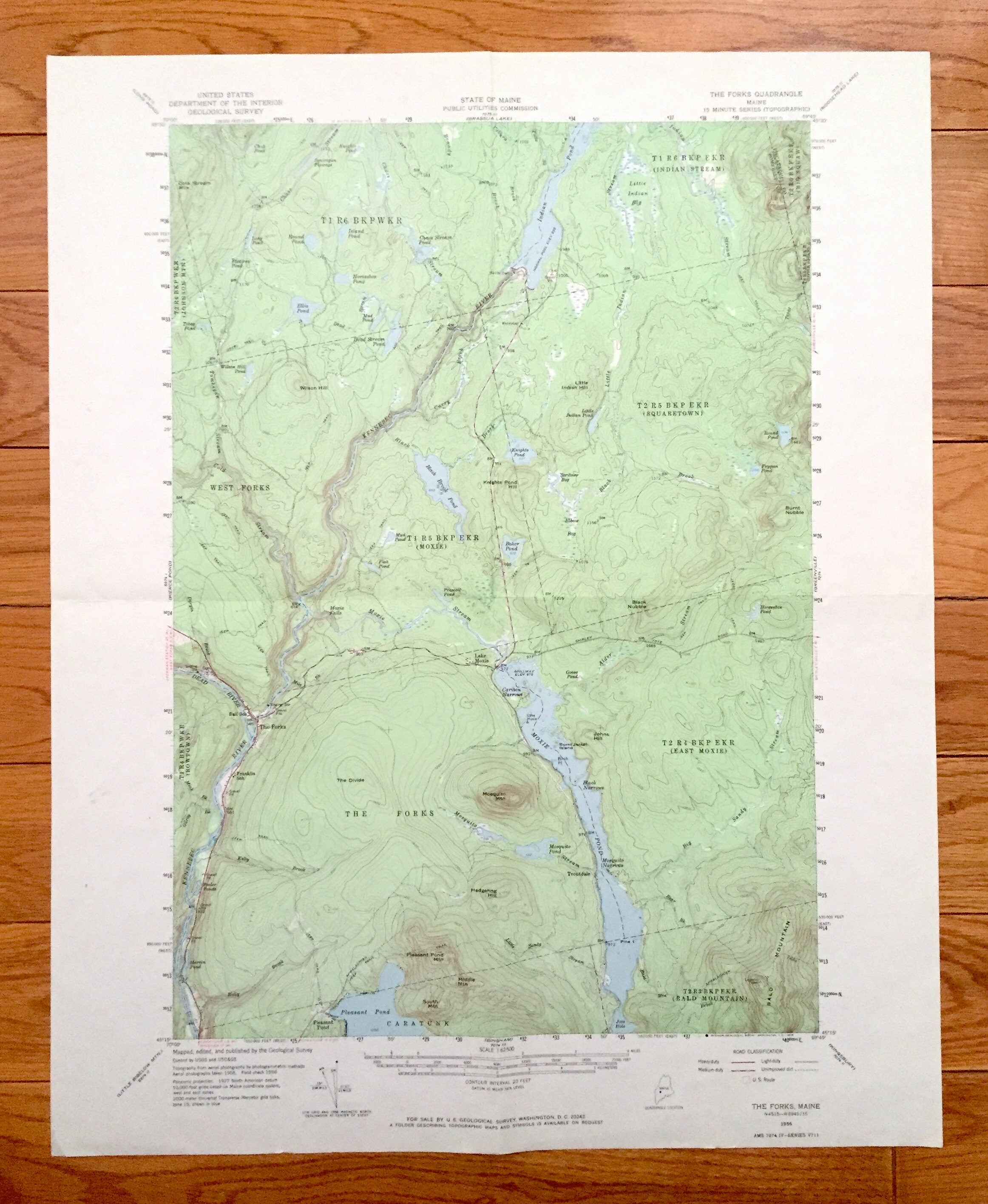 Antique The Forks Maine 1956 US Geological Survey Topographic Etsy España