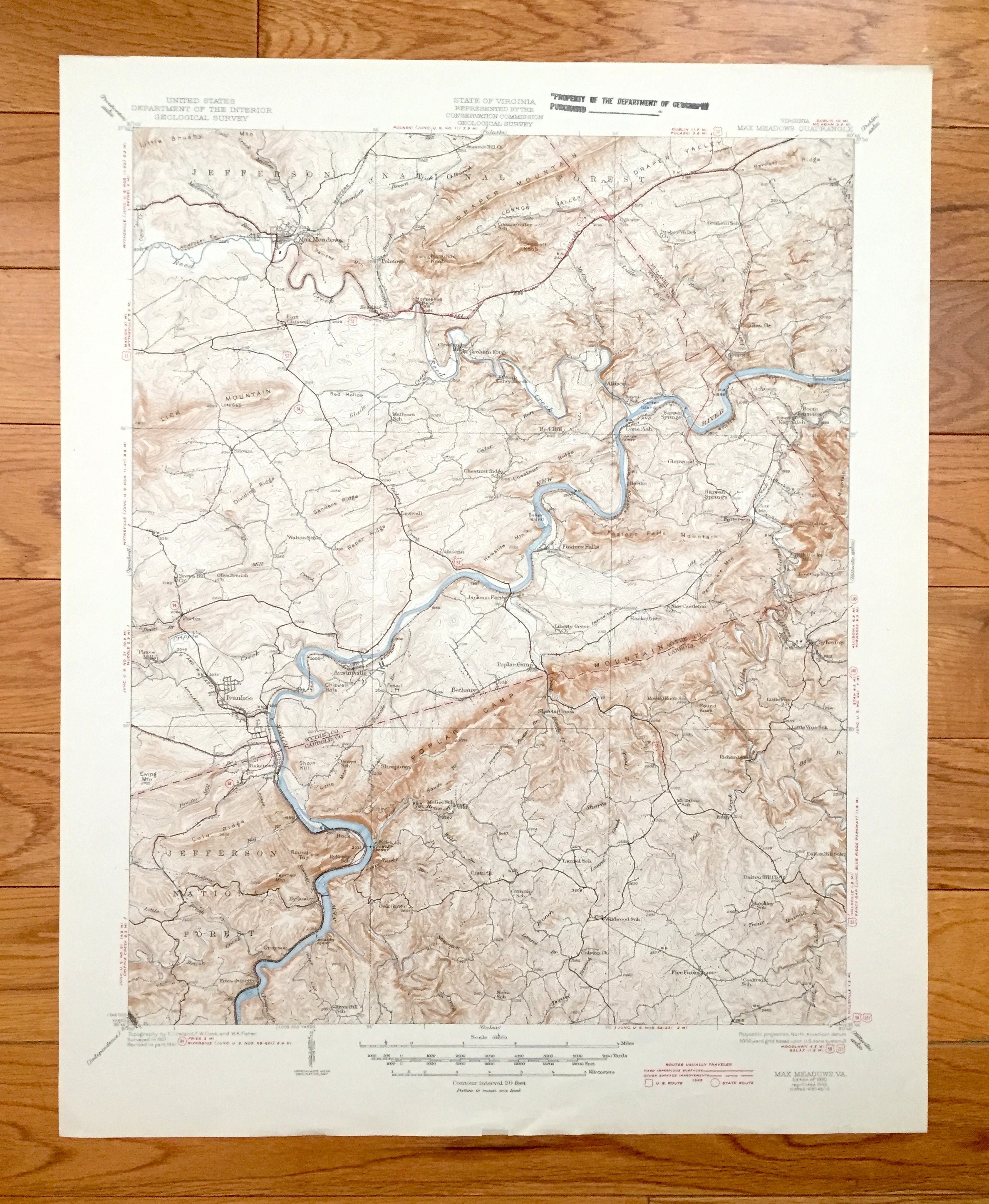 Antique Max Meadows Virginia 1930 US Geological Survey Etsy UK