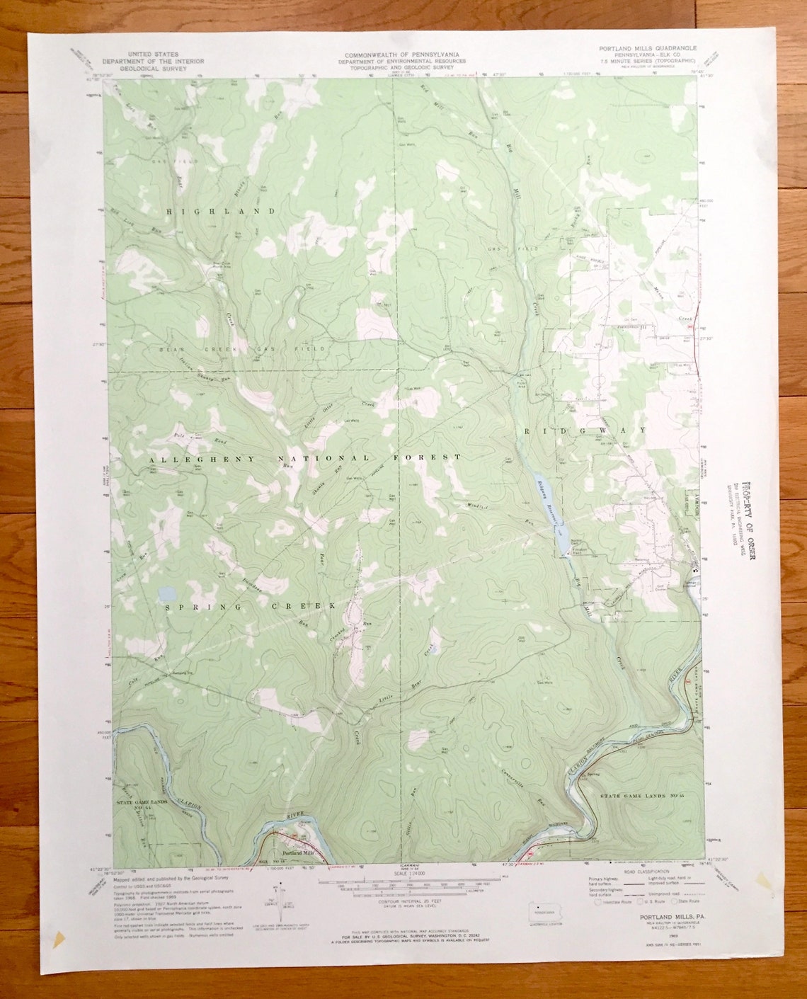 Antique Portland Mills Pennsylvania 1969 US Geological Survey Etsy