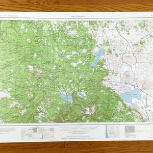 Antike Landkarte von Westwood, Kalifornien, 1959, US Gefälliger Dienst, Lassen, Shasta, Plumas National Forest, Volcanic, Honey Lake CA