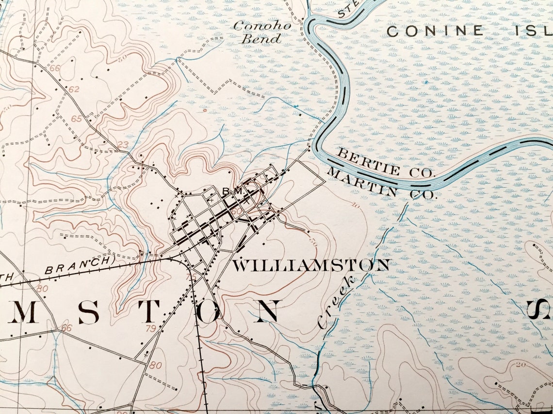 Antique Williamston North Carolina 1901 US Geological Survey Etsy
