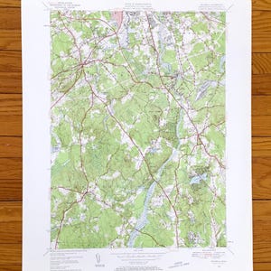 Antique Billerica, Chelmsford, Tewksbury, Carlisle, Concord, Massachusetts 1950 US Geological Survey Topographic Map – Middlesex County, MA