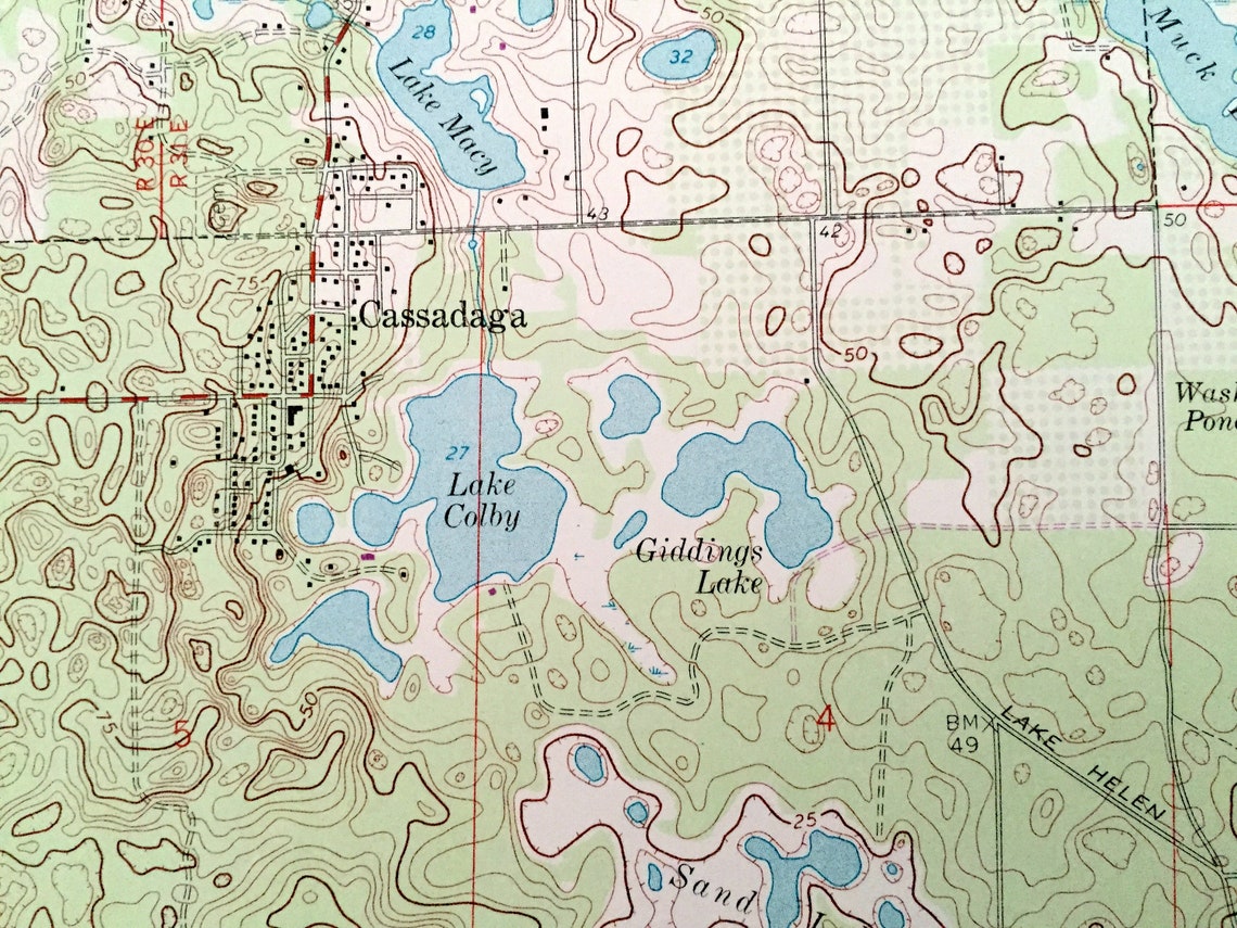 Antique Lake Helen Florida 1966 US Geological Survey Etsy