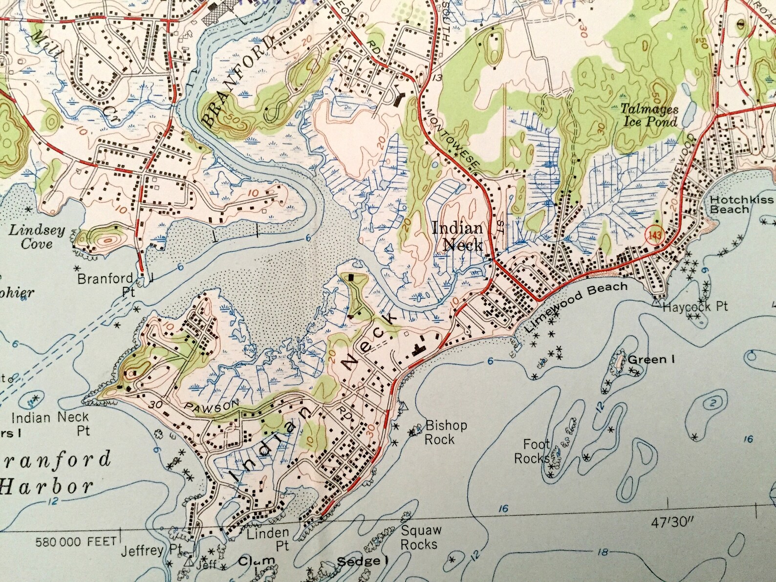 Antique Branford Connecticut 1954 US Geological Survey Etsy