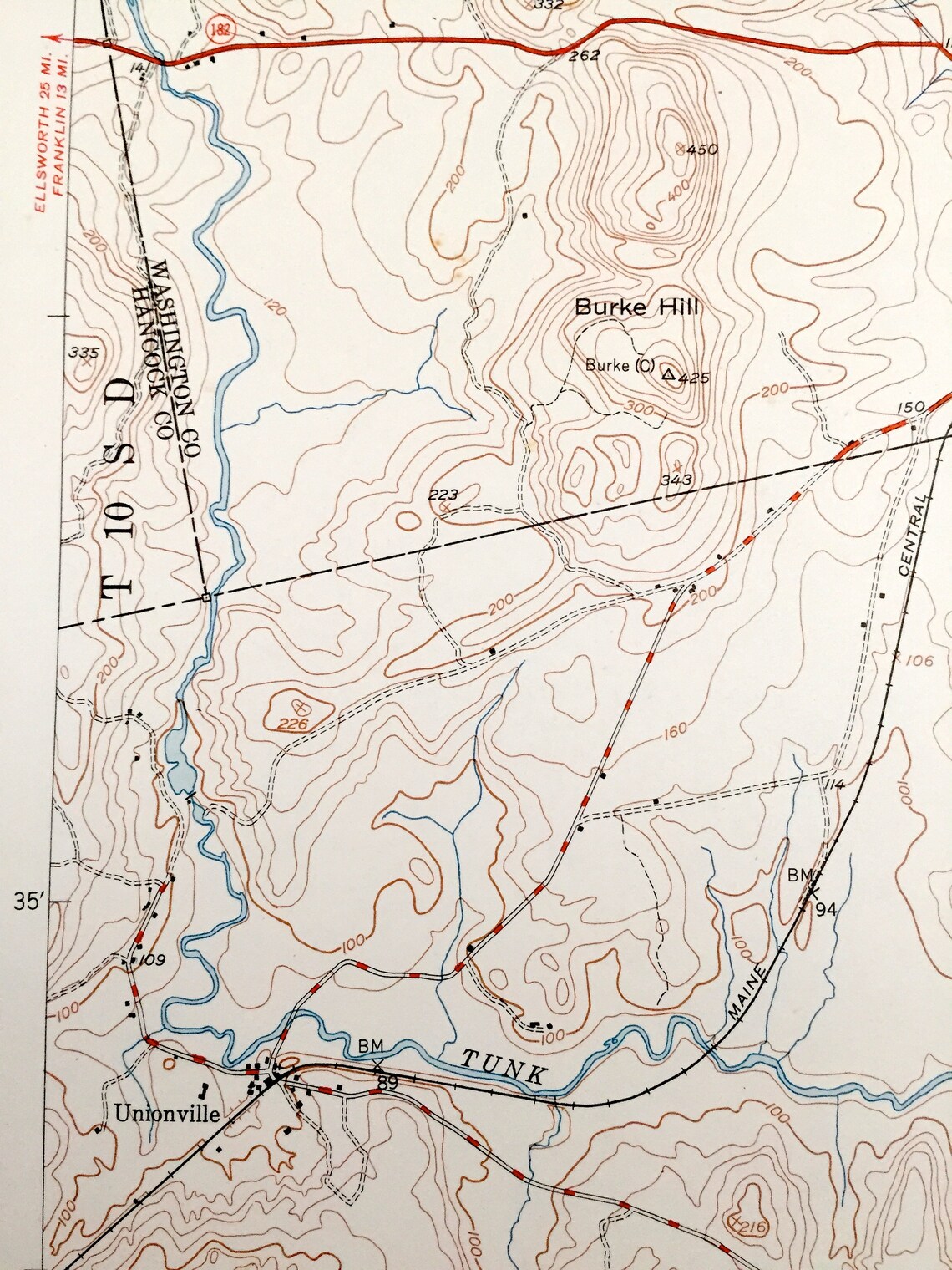 Antique Cherryfield Maine 1950 US Geological Survey Etsy Ireland