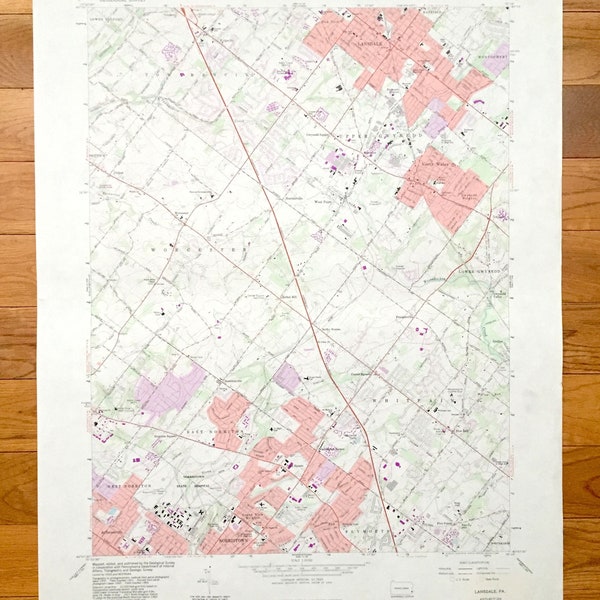 Map of Lansdale Pa Etsy