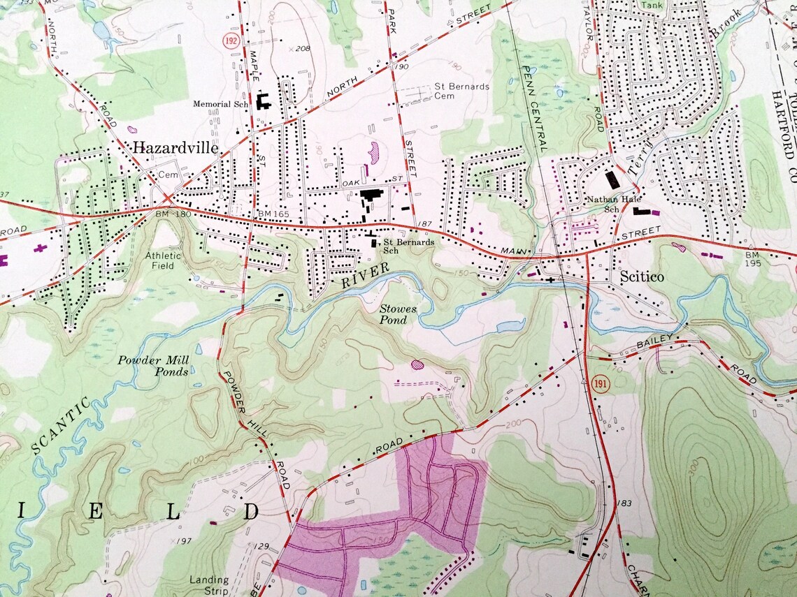 Antique Broad Brook Connecticut 1964 US Geological Survey Etsy France