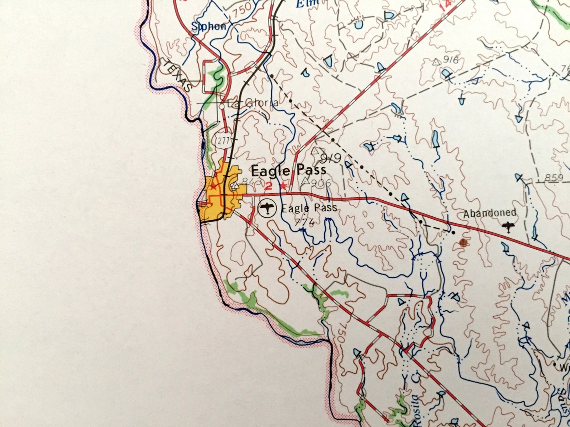 Antique Eagle Pass Texas 1965 US Geological Survey Etsy