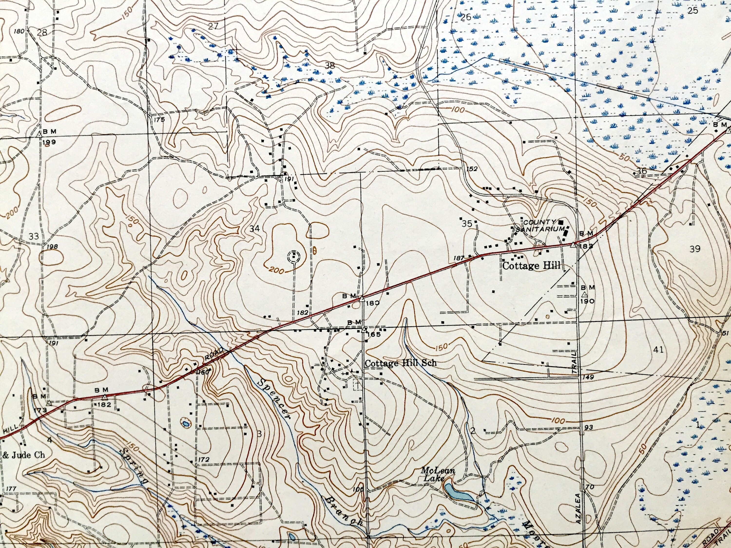 Antique Spring Hill, Alabama 1943 US Geological Survey Topographic Map ...