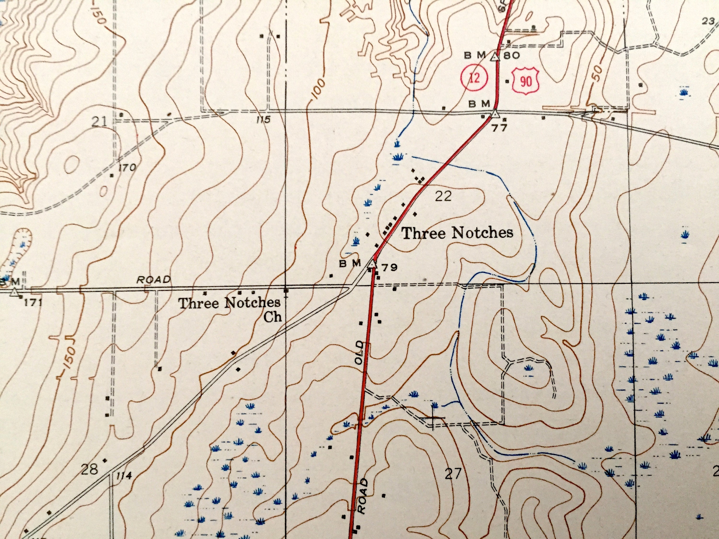 Antique Theodore Alabama 1943 US Geological Survey Etsy