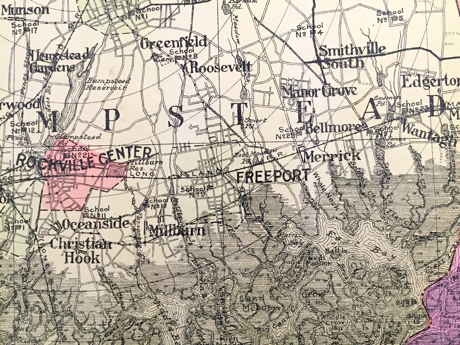 Antique Nassau County New York 1912 New Century Atlas Map Etsy