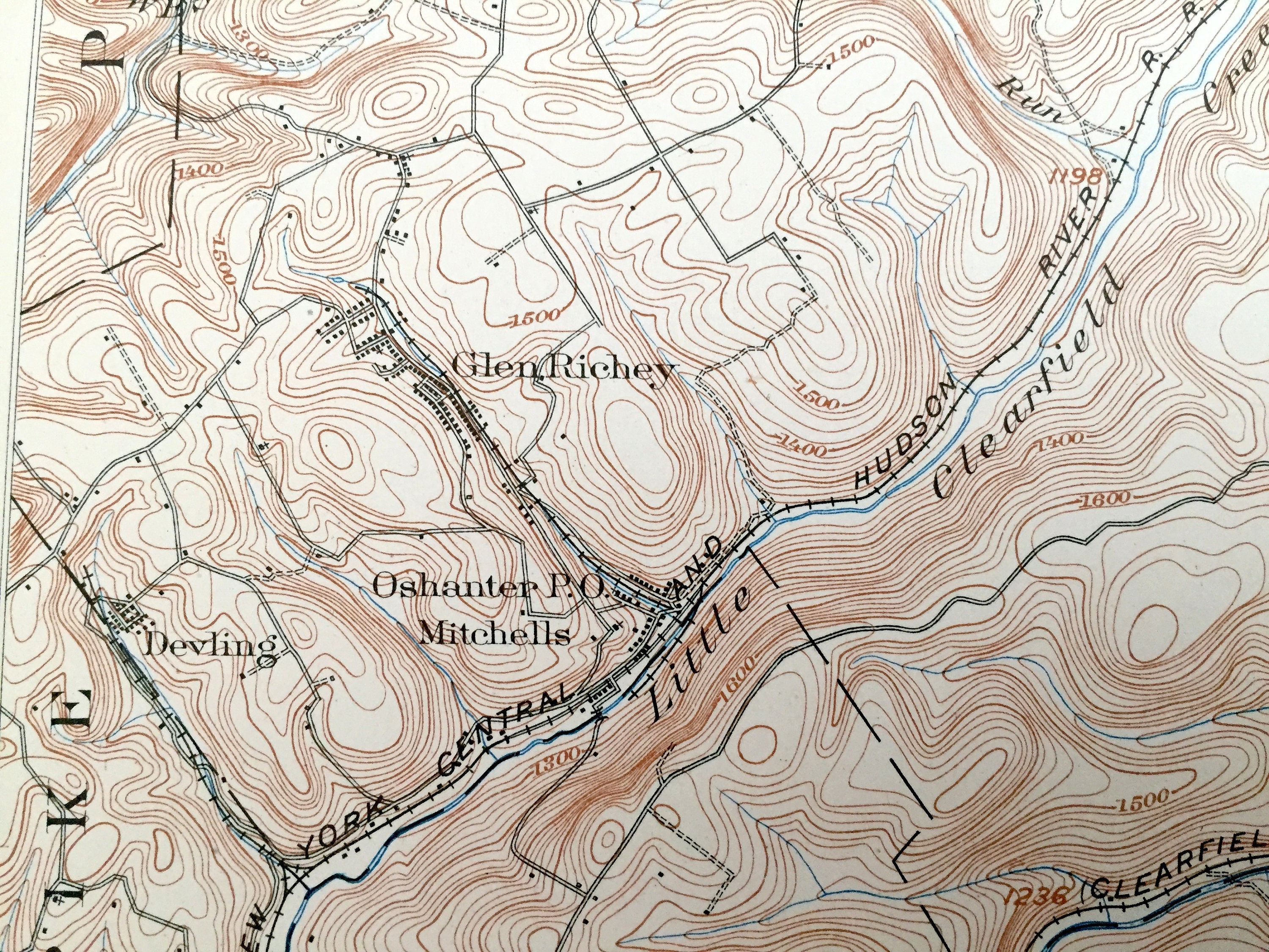 Antique Houtzdale Pennsylvania 1905 US Geological Survey Etsy
