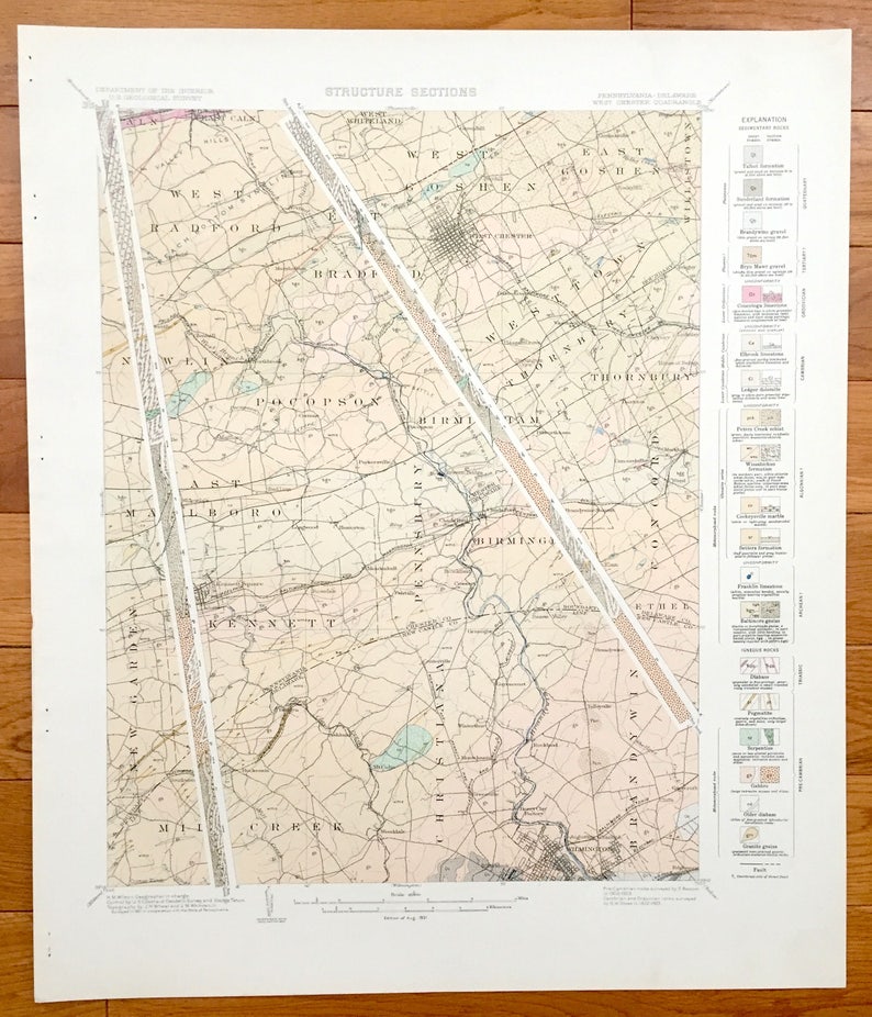 Antique West Chester Pennsylvania 1931 Us Geological Survey Etsy - image 0