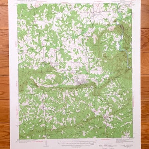 Antique Warm Springs, Georgia 1934 Mapa topográfico do US Geological Survey - Manchester, Woodbury, Woodland, Shiloh Meriwether Talbot County GA