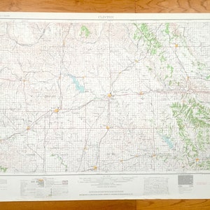 Antiker Landkarte von 1955 – Elk City, Weatherford, Cordell, Hobart, Watonga, Geary, Carnegie