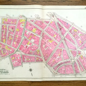 Antik 1908 Downtown Boston, Massachusetts Karte von G.W. Bromley Atlas – Faneuil Hall, Bowdoin, Scollay, Adams, Dock, Haymarket Square, MA