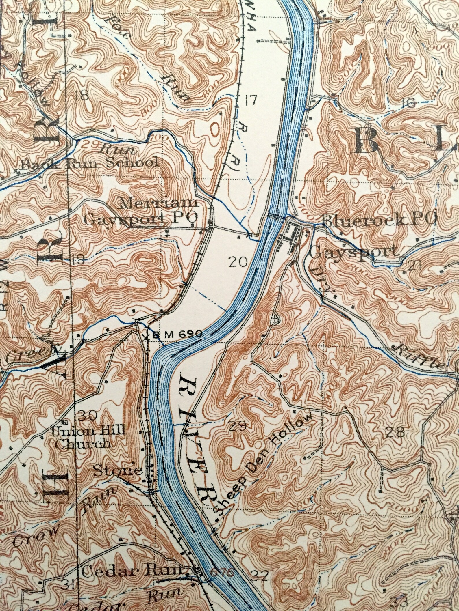 Antique Philo Ohio 1910 US Geological Survey Topographic Map Etsy