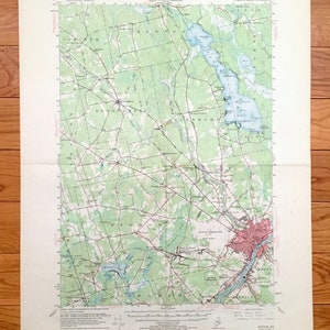 Antike Topographische Karte von Bangor, Maine, Maine 1955 - Brasser, Hampden, Hermon, Orono, Pushaw Lake, Old Town, Penobscot, ME