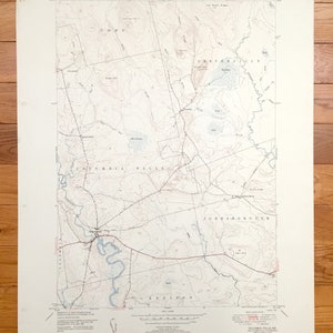 Antique Columbia Falls, Maine 1951 US Geological Survey Topographic Map - Washington County, Centerville, Jonesborough, Addison, Columbia ME