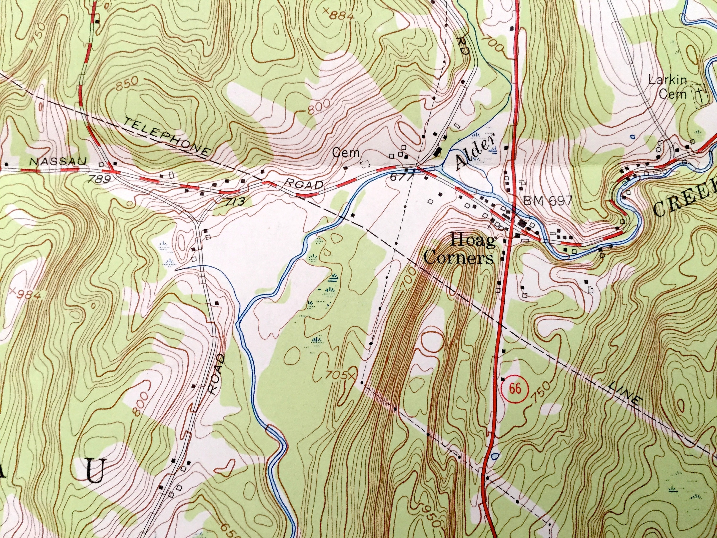 Antique Nassau, New York 1953 US Geological Survey Topographic Map