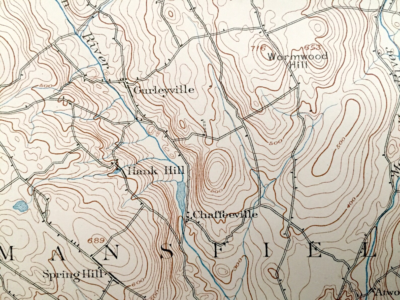 Antique Woodstock Connecticut 1893 US Geological Survey Etsy