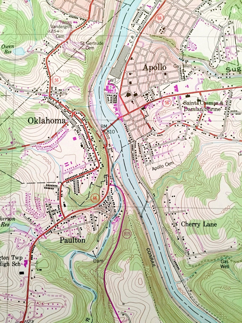 Antique Vandergrift Pennsylvania 1953 US Geological Survey Etsy