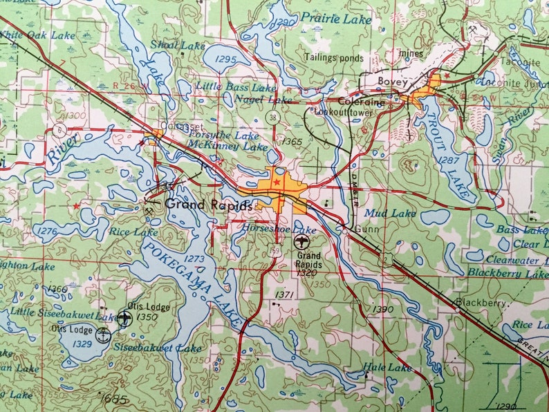 Antique Hibbing Minnesota 1954 US Geological Survey Etsy