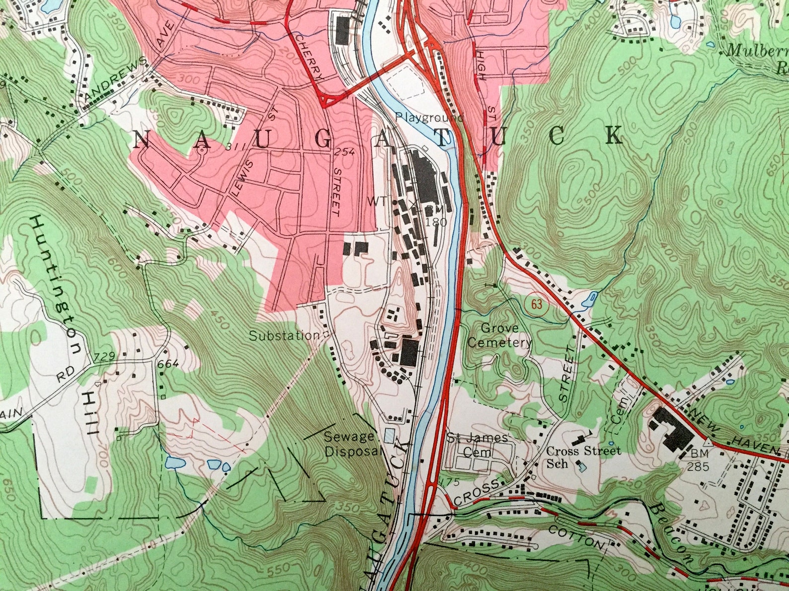 Antique Naugatuck Connecticut 1964 US Geological Survey Etsy