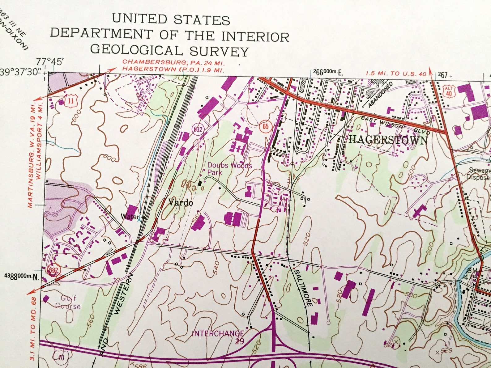 Antique Funkstown Maryland 1953 US Geological Survey Etsy