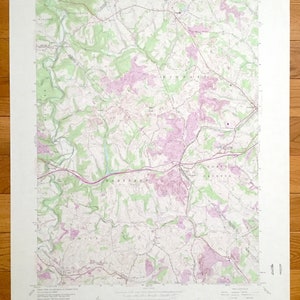Antique Clinton, Pennsylvanie 1954 U.S. Geological Survey carte topographique – Beaver County, comté de Washington, comté d’Allegheny, Findlay, Smith