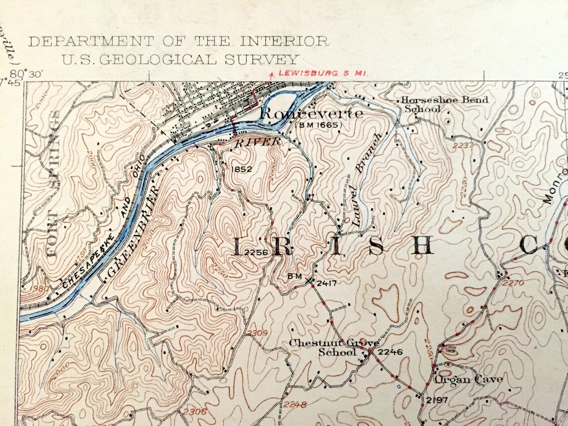 Antique Ronceverte West Virginia 1923 US Geological Survey Etsy