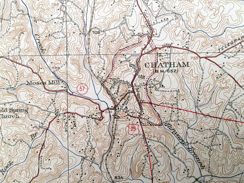 Antique Chatham Virginia 1923 US Geological Survey Etsy