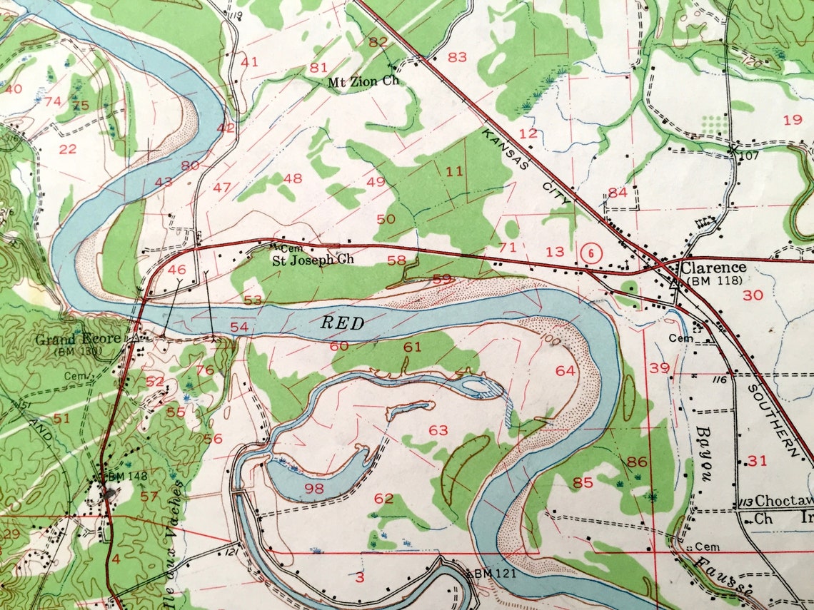 Antique Campti Louisiana 1957 US Geological Survey Etsy Israel